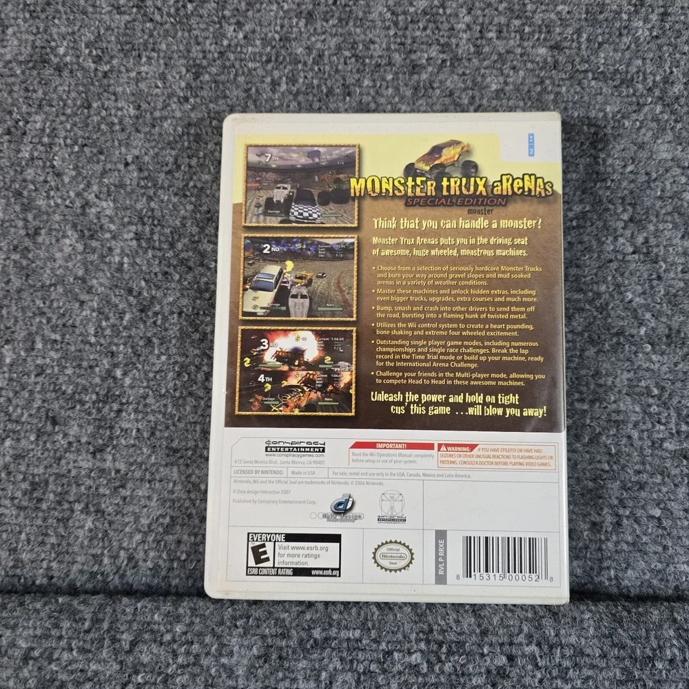 Monster Trux Arenas Special Edition Nintendo Wii Game‎ Tested & Working